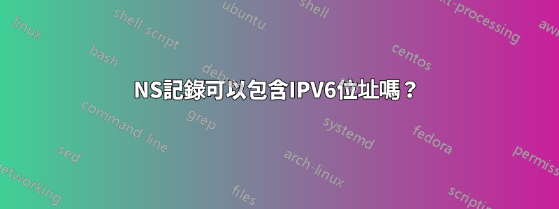 NS記錄可以包含IPV6位址嗎？