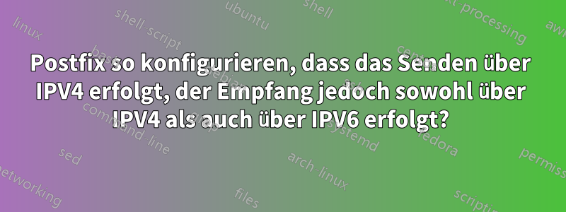 Postfix so konfigurieren, dass das Senden über IPV4 erfolgt, der Empfang jedoch sowohl über IPV4 als auch über IPV6 erfolgt?