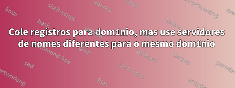 Cole registros para domínio, mas use servidores de nomes diferentes para o mesmo domínio