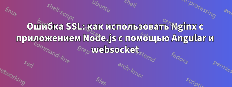 Ошибка SSL: как использовать Nginx с приложением Node.js с помощью Angular и websocket
