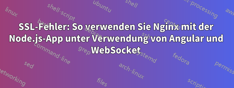 SSL-Fehler: So verwenden Sie Nginx mit der Node.js-App unter Verwendung von Angular und WebSocket