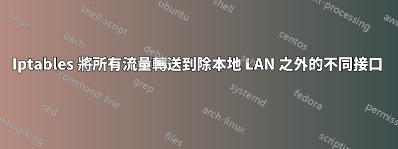 Iptables 將所有流量轉送到除本地 LAN 之外的不同接口