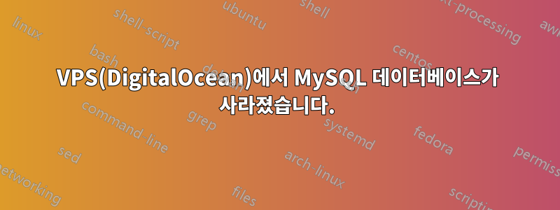 VPS(DigitalOcean)에서 MySQL 데이터베이스가 사라졌습니다.