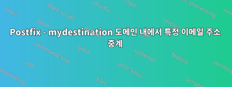 Postfix - mydestination 도메인 내에서 특정 이메일 주소 중계