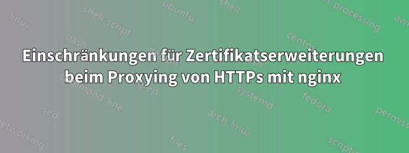 Einschränkungen für Zertifikatserweiterungen beim Proxying von HTTPs mit nginx