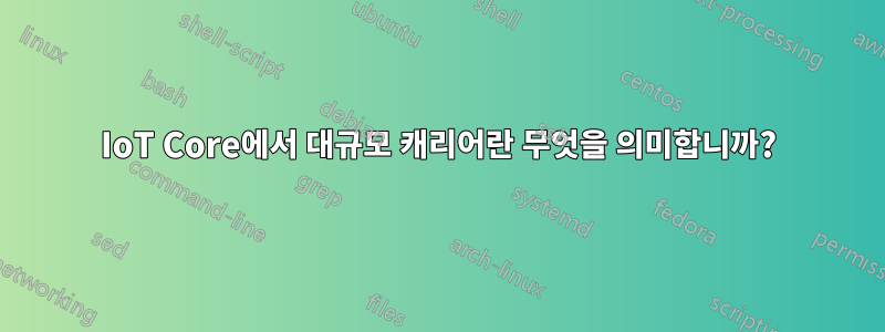 IoT Core에서 대규모 캐리어란 무엇을 의미합니까?