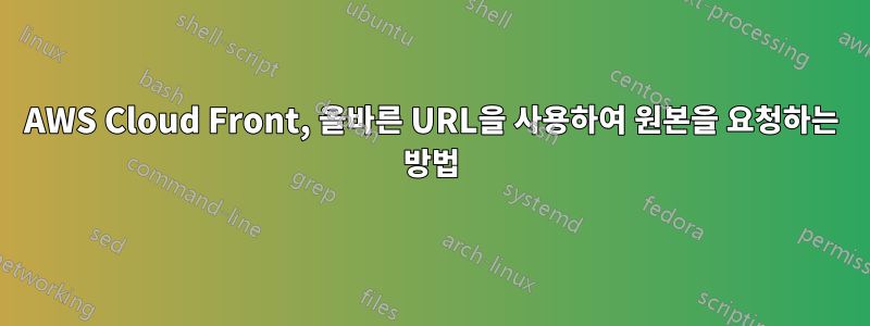 AWS Cloud Front, 올바른 URL을 사용하여 원본을 요청하는 방법