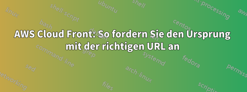 AWS Cloud Front: So fordern Sie den Ursprung mit der richtigen URL an