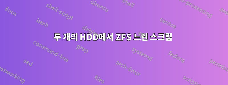 두 개의 HDD에서 ZFS 느린 스크럽