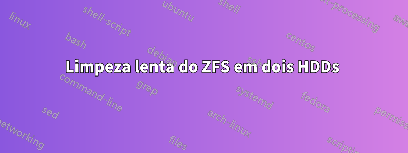 Limpeza lenta do ZFS em dois HDDs