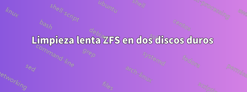Limpieza lenta ZFS en dos discos duros