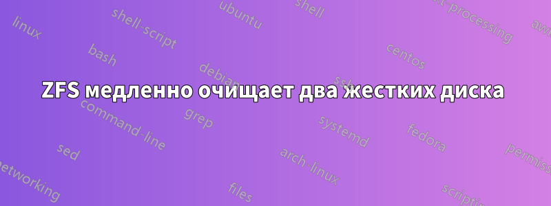 ZFS медленно очищает два жестких диска