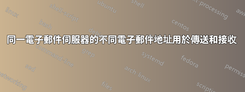 同一電子郵件伺服器的不同電子郵件地址用於傳送和接收