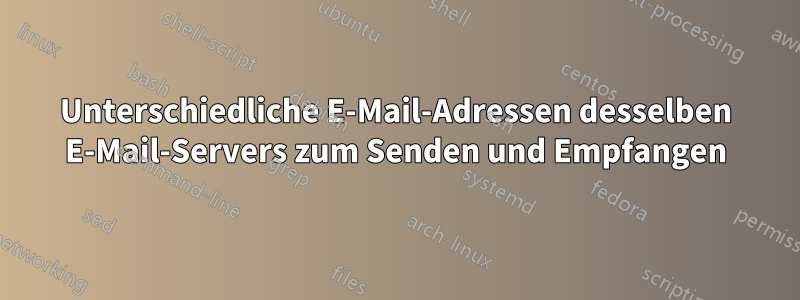 Unterschiedliche E-Mail-Adressen desselben E-Mail-Servers zum Senden und Empfangen
