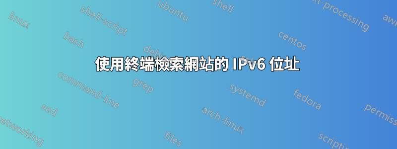 使用終端檢索網站的 IPv6 位址