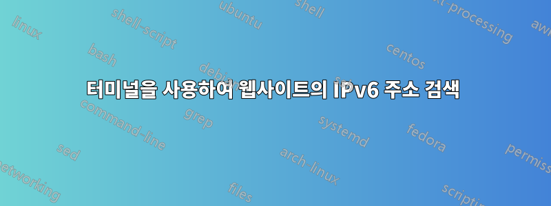 터미널을 사용하여 웹사이트의 IPv6 주소 검색