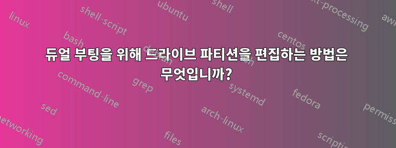 듀얼 부팅을 위해 드라이브 파티션을 편집하는 방법은 무엇입니까?