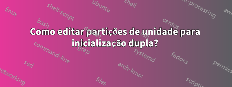 Como editar partições de unidade para inicialização dupla?