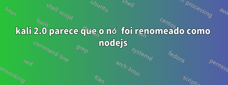 kali 2.0 parece que o nó foi renomeado como nodejs
