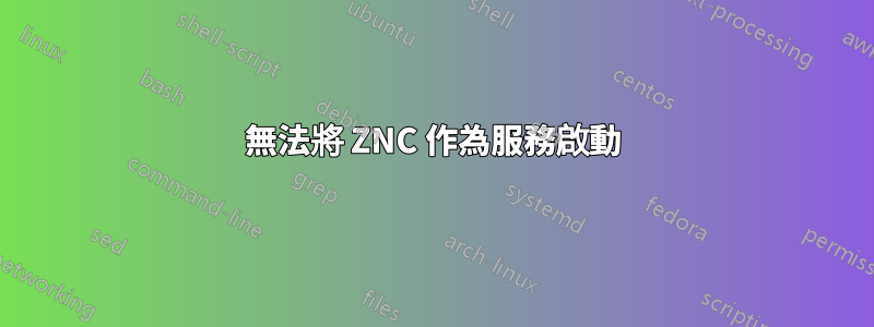 無法將 ZNC 作為服務啟動