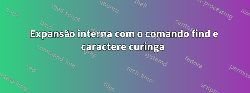 Expansão interna com o comando find e caractere curinga 