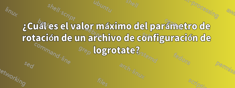 ¿Cuál es el valor máximo del parámetro de rotación de un archivo de configuración de logrotate?