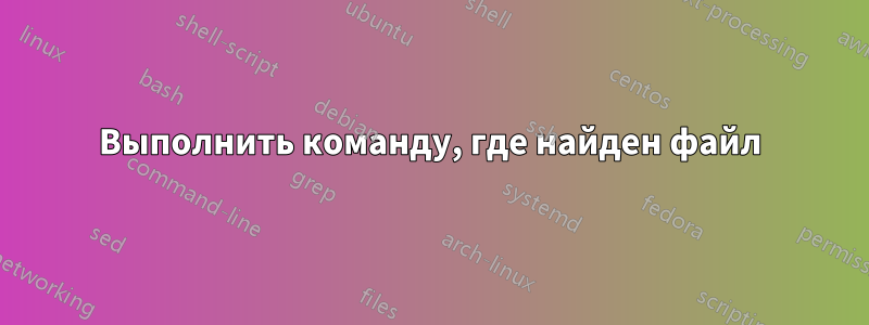 Выполнить команду, где найден файл