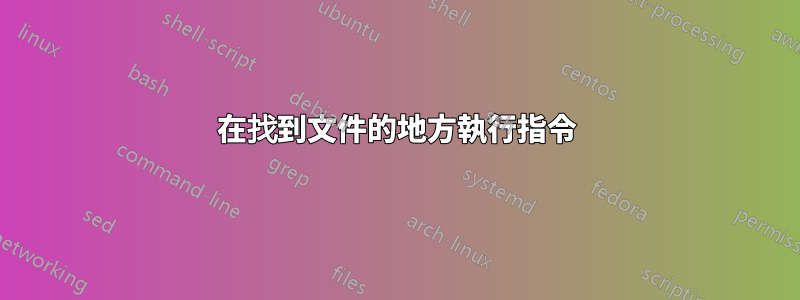 在找到文件的地方執行指令
