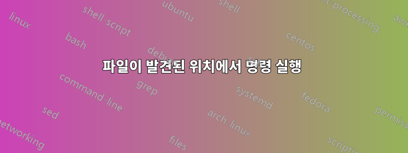 파일이 발견된 위치에서 명령 실행
