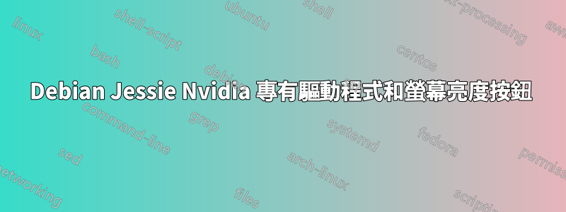 Debian Jessie Nvidia 專有驅動程式和螢幕亮度按鈕