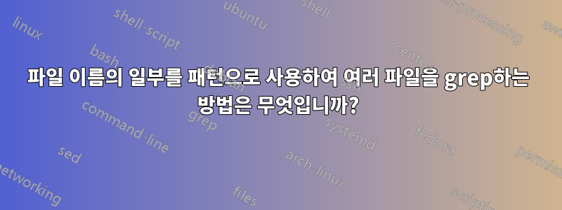 파일 이름의 일부를 패턴으로 사용하여 여러 파일을 grep하는 방법은 무엇입니까?