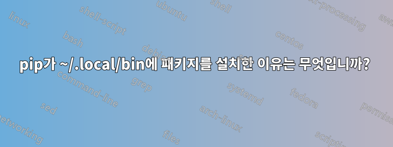 pip가 ~/.local/bin에 패키지를 설치한 이유는 무엇입니까?