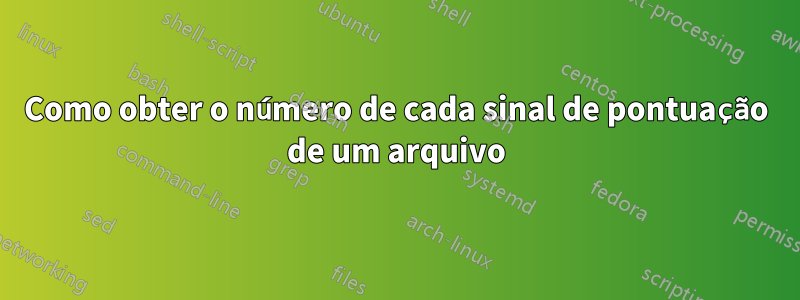 Como obter o número de cada sinal de pontuação de um arquivo