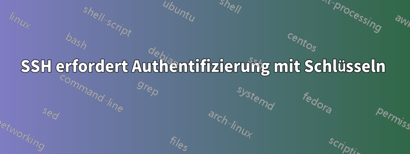 SSH erfordert Authentifizierung mit Schlüsseln