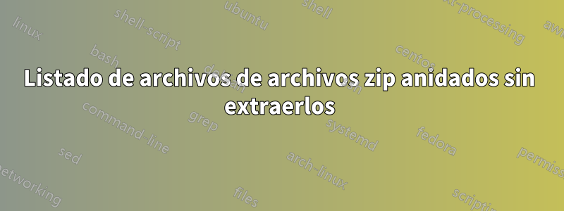 Listado de archivos de archivos zip anidados sin extraerlos