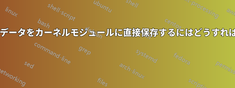 ディスク内のデータをカーネルモジュールに直接保存するにはどうすればよいですか? 