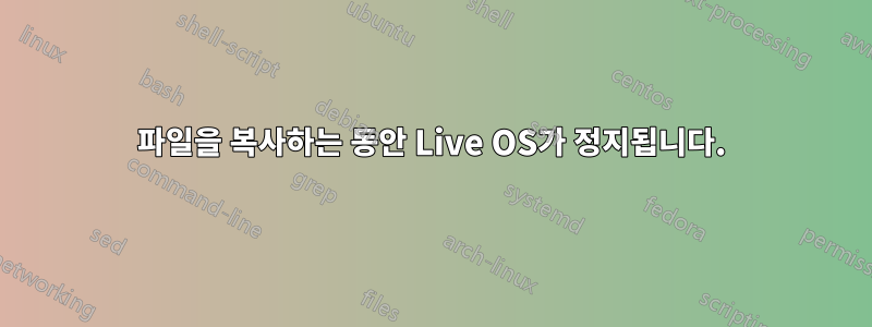 파일을 복사하는 동안 Live OS가 정지됩니다.