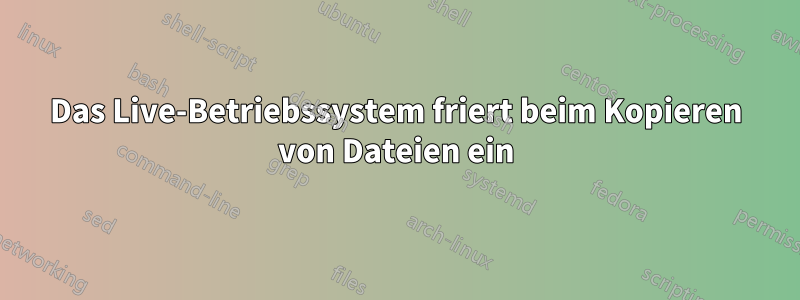 Das Live-Betriebssystem friert beim Kopieren von Dateien ein