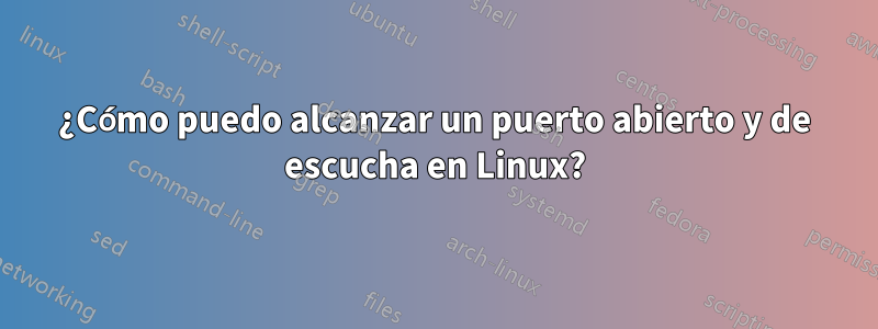 ¿Cómo puedo alcanzar un puerto abierto y de escucha en Linux?