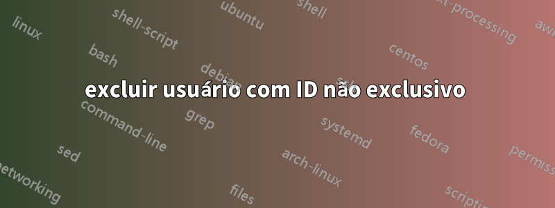 excluir usuário com ID não exclusivo