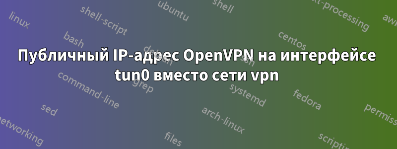 Публичный IP-адрес OpenVPN на интерфейсе tun0 вместо сети vpn