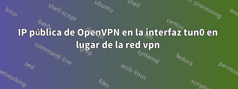 IP pública de OpenVPN en la interfaz tun0 en lugar de la red vpn