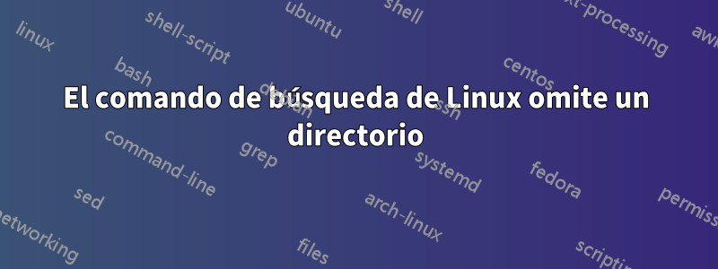 El comando de búsqueda de Linux omite un directorio