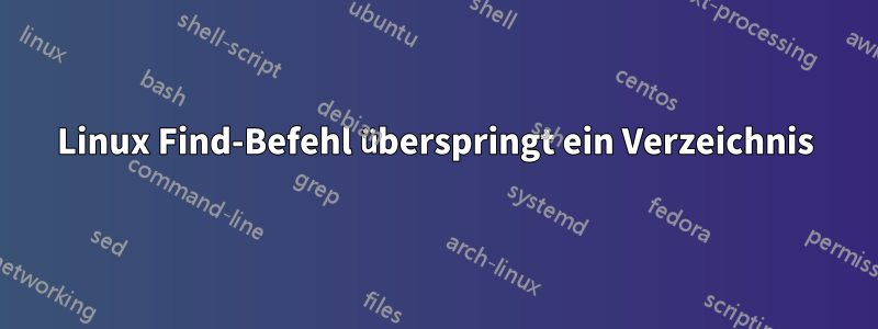 Linux Find-Befehl überspringt ein Verzeichnis