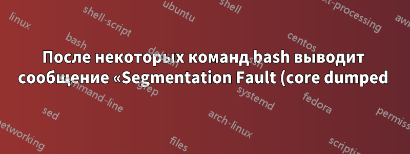 После некоторых команд bash выводит сообщение «Segmentation Fault (core dumped)» по неизвестной причине