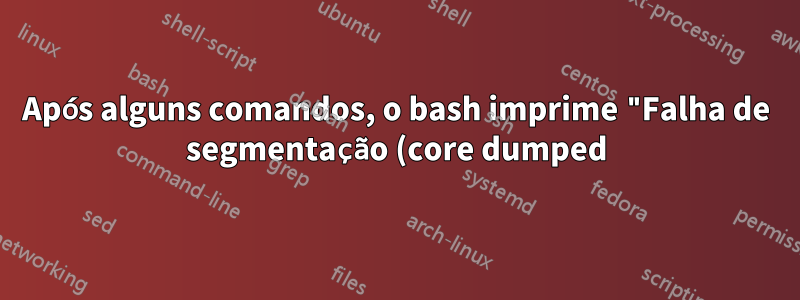 Após alguns comandos, o bash imprime "Falha de segmentação (core dumped)" por motivo desconhecido