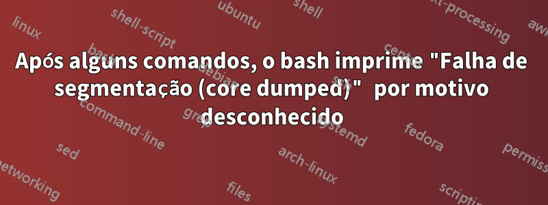 Após alguns comandos, o bash imprime "Falha de segmentação (core dumped)" por motivo desconhecido