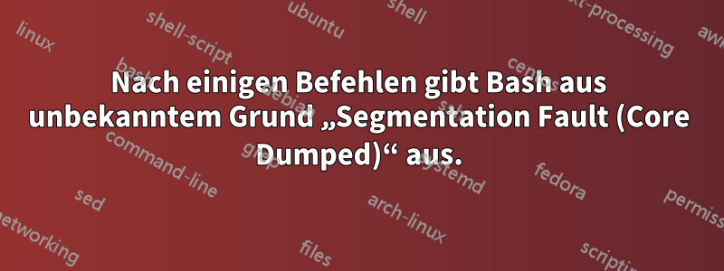 Nach einigen Befehlen gibt Bash aus unbekanntem Grund „Segmentation Fault (Core Dumped)“ aus.