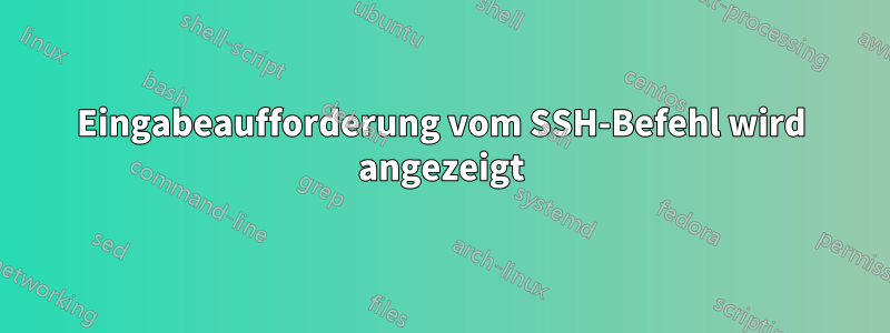 Eingabeaufforderung vom SSH-Befehl wird angezeigt