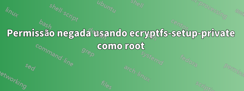 Permissão negada usando ecryptfs-setup-private como root